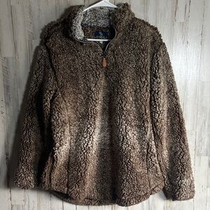 Simply Southern Quarter Zip Cozy Tan Teddy Jacket